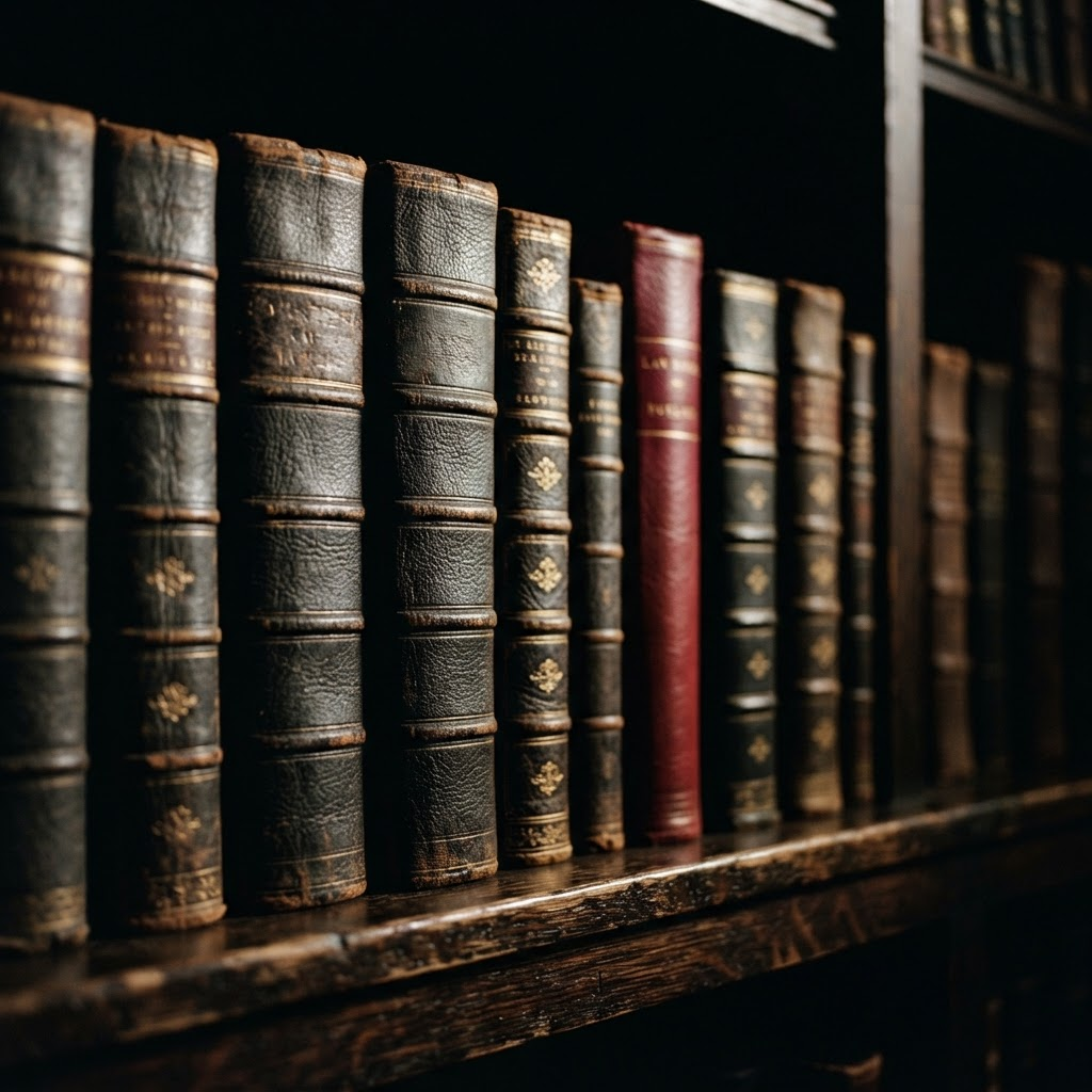 Leather-bound law books